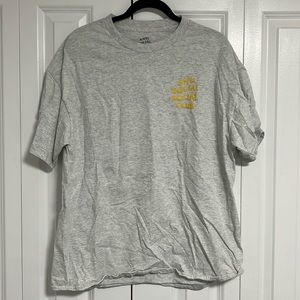 Antisocial social club mens t shirt grey yellow lettering size XL